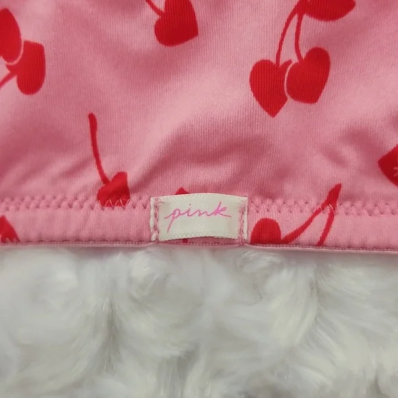 PINK Victoria's Secret Pink with Red Heart Cherries 36D T-shirt Underwire Bra - Picture 5 of 5